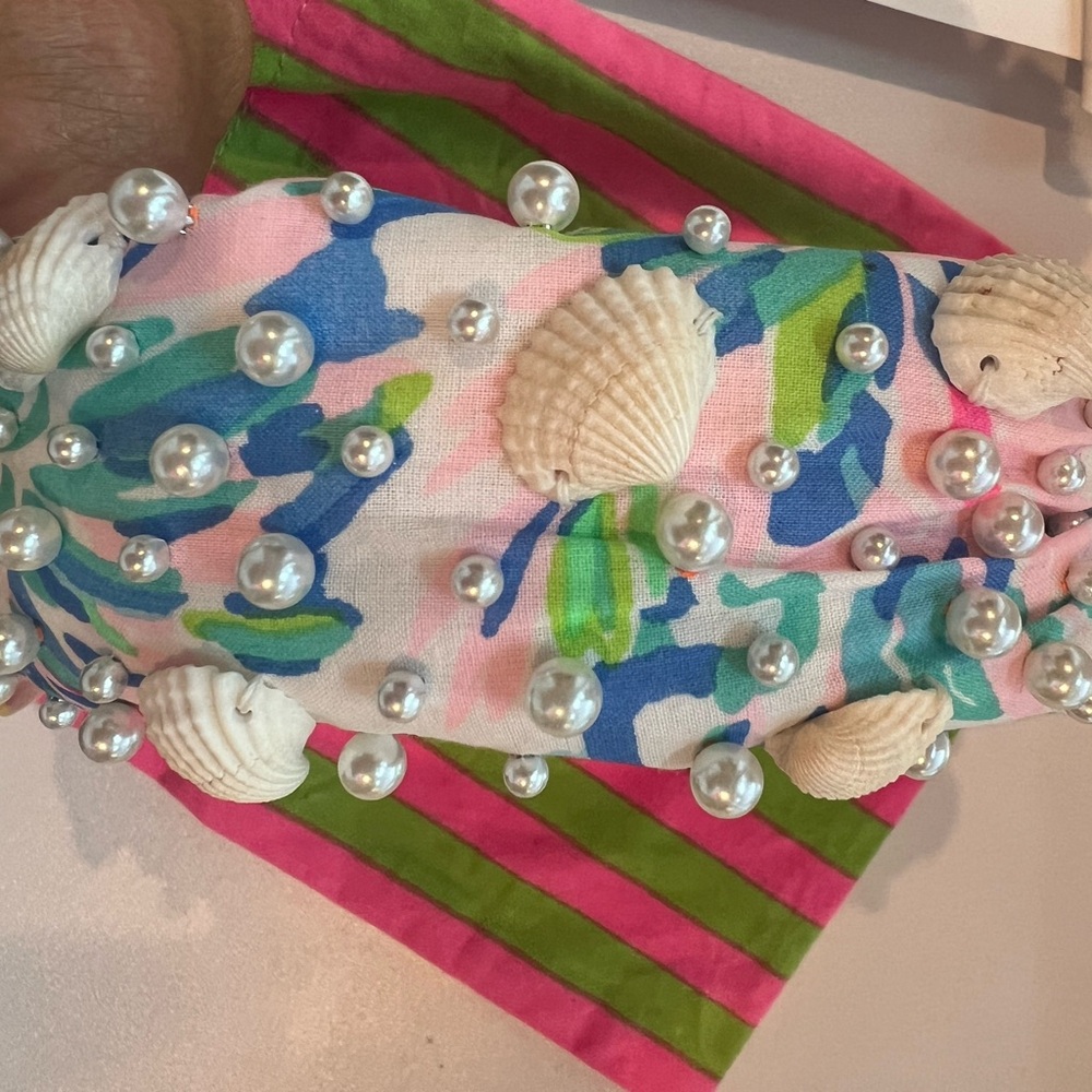 Lele Sadoughi X Lily Pulitzer Cabana Cocktail Headband with shells